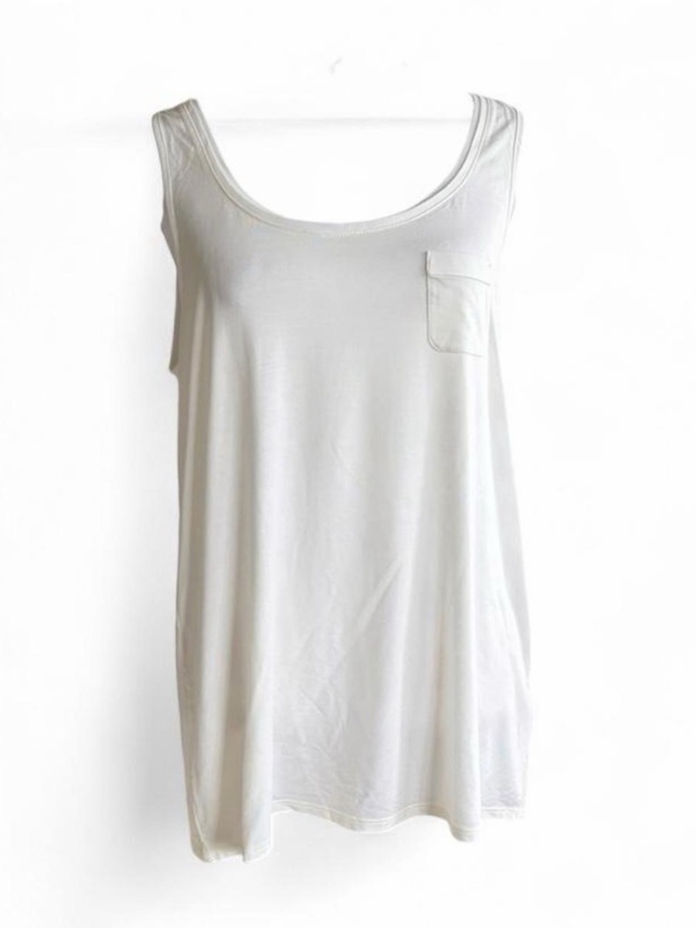 White House Black Market Cream Scoop Neck Tank Top